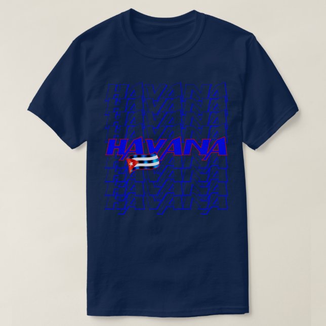 Camiseta Havana Cuba Flag 1 (Frente do Design)