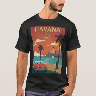 Camiseta Havana Cuba Habana Cubano Ilha Caribe Retro Tr