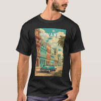 Havana Cuba Illustração Viagem Art Vintage