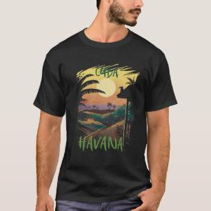Camiseta Havana Cuba Palm tree Beach Ocean surfing Hispani