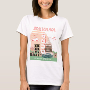 Camiseta Havana Cuba Retro Vintage Art