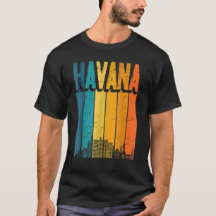 Camiseta Havana Cuba Retro Vintage Sunset Skyline Havana