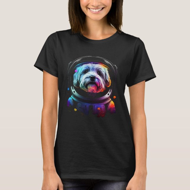 Camiseta Havanese Astronaut Dog in Outer Space  Cosmic Grap (Frente)