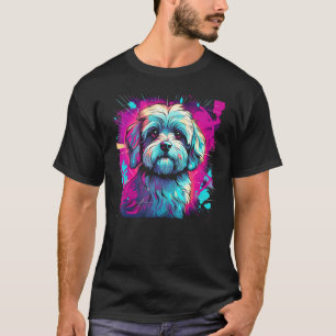 Camiseta Havanese Bolonka Shih Tzu Lhasa Apso Cão 80 Retro