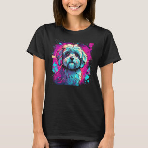 Camiseta Havanese Bolonka Shih Tzu Lhasa Apso Cão 80 Retro