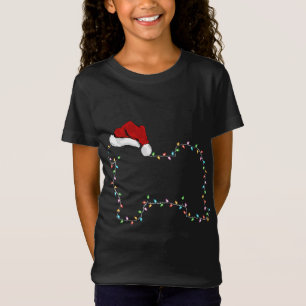 Camiseta Havanese Dog Xmas Lighting Santa Hat Havanese Chri