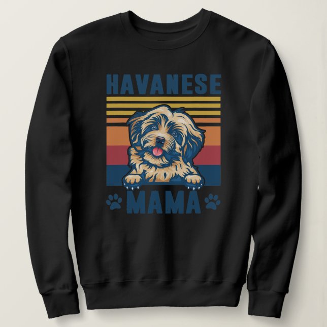 Camiseta Havanese Mama Mother Retro Gifts Dog Mom  (Frente do Design)