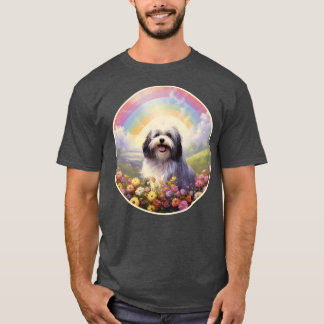Camiseta Havanese Memorial Rainbow Bridge Colorida Dog Art