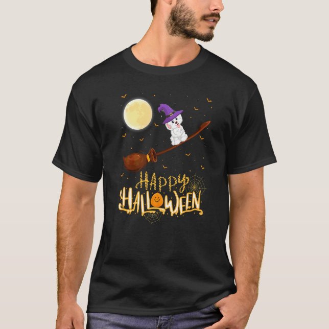 Camiseta Havanese Passeio Bruxa Espingarda Havanese Cão Hal (Frente)