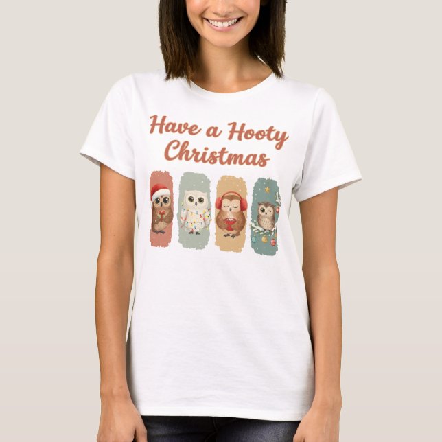 Camiseta Have a Hooty Christmas Owls (Frente)