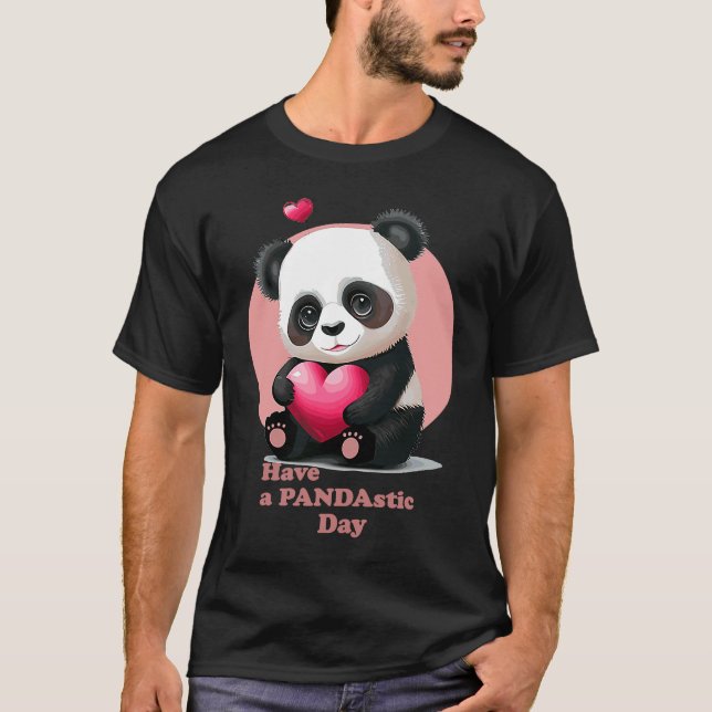 Camiseta Have a Pandastic Day Cute Valentines Day Panda Hea (Frente)