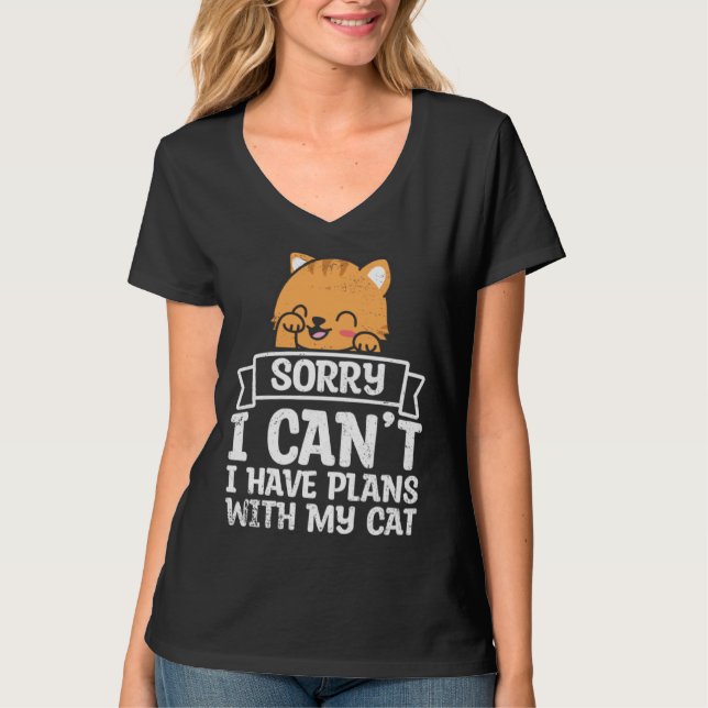 Camiseta Have Plans With Cat Pet Animals  Cats Owner Graphi (Frente)