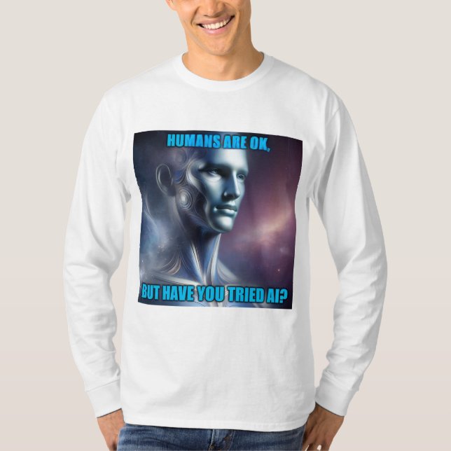 Camiseta Have you Tried AI - Men's White Long Sleeve Tee (Frente)
