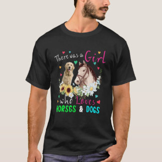 Camiseta Havia Uma Garota Que Amava Cavalos E Cães Floral
