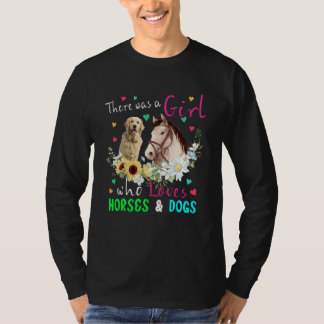 Camiseta Havia Uma Menina Que Amava Cavalos E Cães Floral