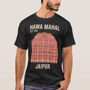 Camiseta Hawa Mahal Jaipur Índia Cartaz de Viagem Antigo Re