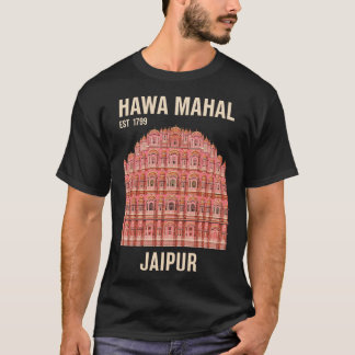 Camiseta Hawa Mahal Jaipur Índia Cartaz de Viagem Antigo Re