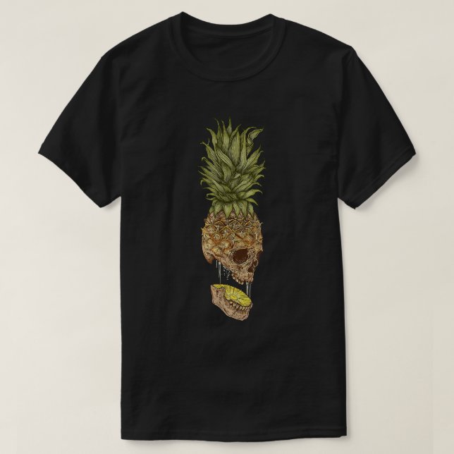 Camiseta Hawaiai Skull Pineapple Aloha Beach Hawaii Summer (Frente do Design)