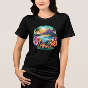 Camiseta Hawaii Aloha Beach Flores Tropicais Viagem Art