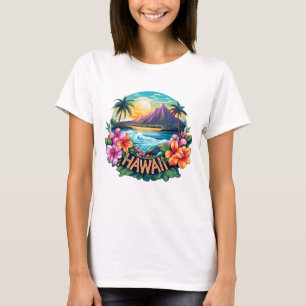 Camiseta Hawaii Aloha Montanhas Tropicais de Praia