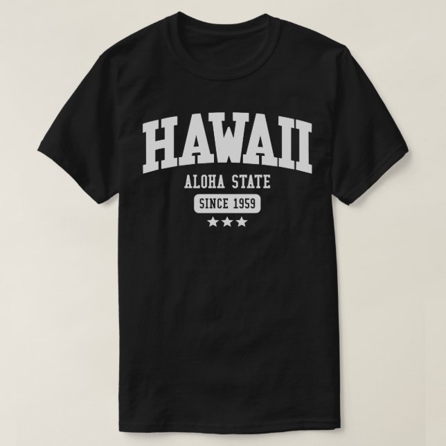 Camiseta Hawaii Aloha State White (Frente do Design)
