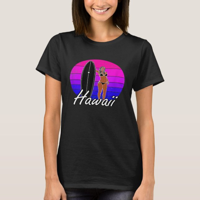 Camiseta Hawaii Aloha Surfer Surfing Clothing Men Gra (Frente)