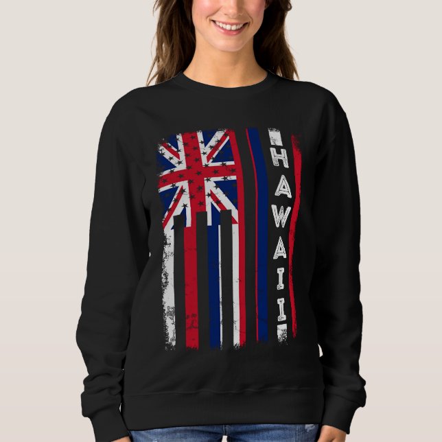 Camiseta Hawaii American Flag Home State Hawaii Flag (Frente)