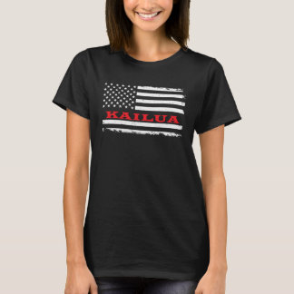Camiseta Hawaii American Flag Kailua USA Patriotic Souvenir