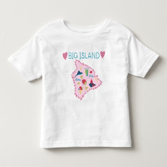 Camiseta Hawaii Big Island Map Cute Pastel Illustration  (Frente)