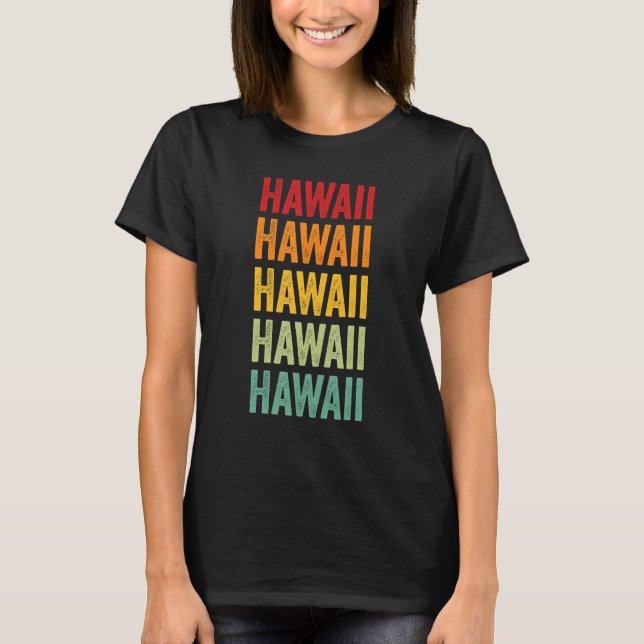 Camiseta Hawaii County Hawaii Rainbow Text Design (Frente)