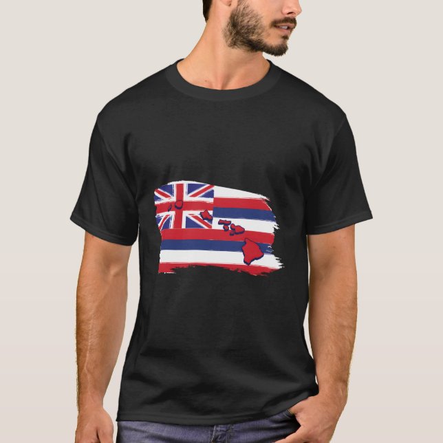 Camiseta Hawaii Hawaiian Flag Beach Aloha Summer Vacation (Frente)