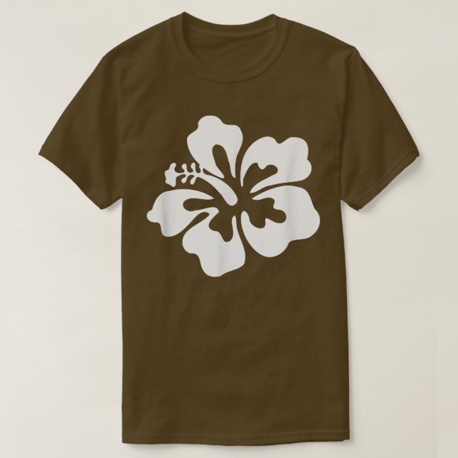 Camiseta Hawaii Hawaiian Hibiscus Flower White on Pink  (Frente do Design)