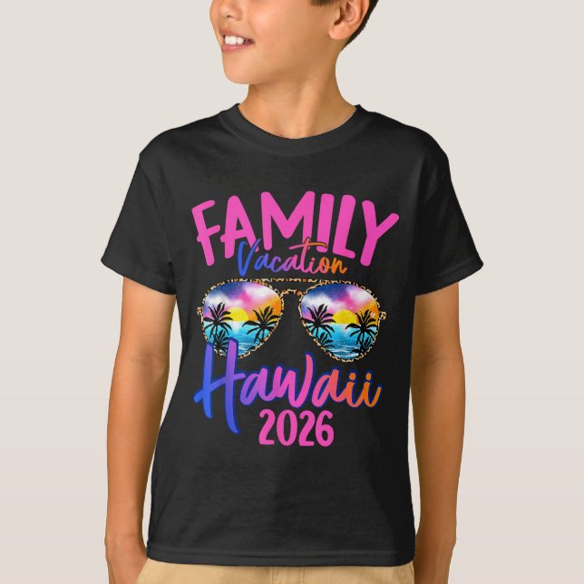Camiseta Hawaii Hawaiian Vacation 2026 Souvenir Matching Fa (Frente)