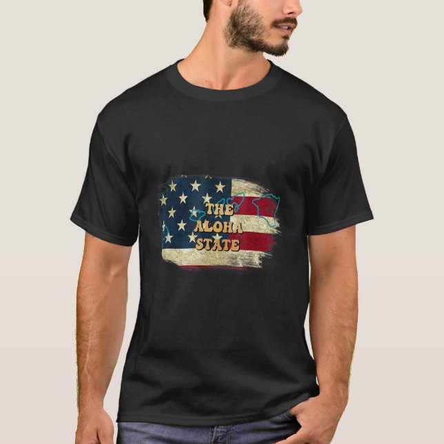 Camiseta Hawaii Hi Us Flag Motto (Frente)
