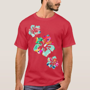 Camiseta Hawaii Hibiscus Flower Hawaiai Surfer Style Vinta