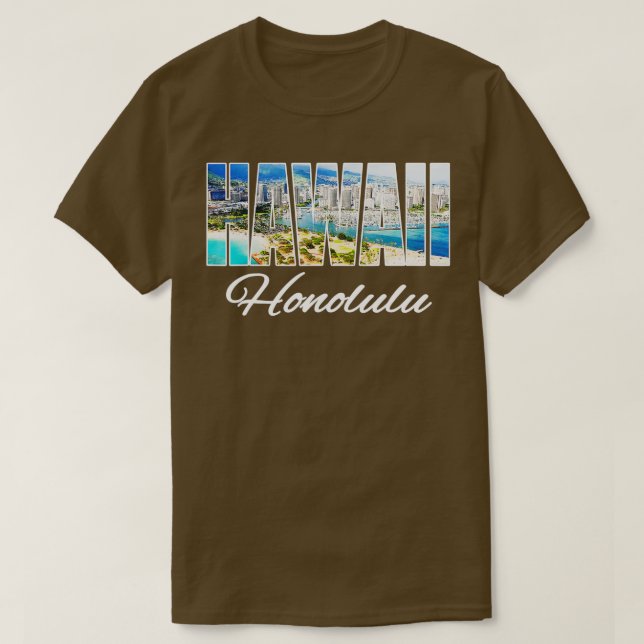 Camiseta Hawaii Honolulu Beach Hawaiian Island (Frente do Design)