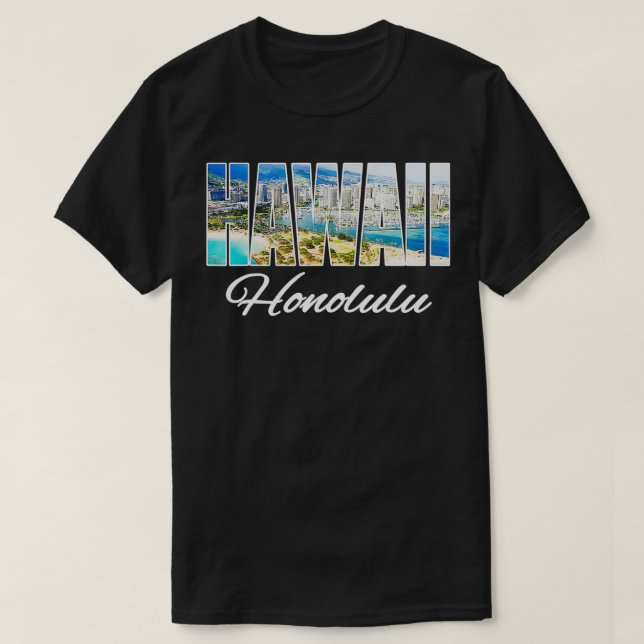 Camiseta Hawaii Honolulu Beach Hawaiian Island (Frente do Design)