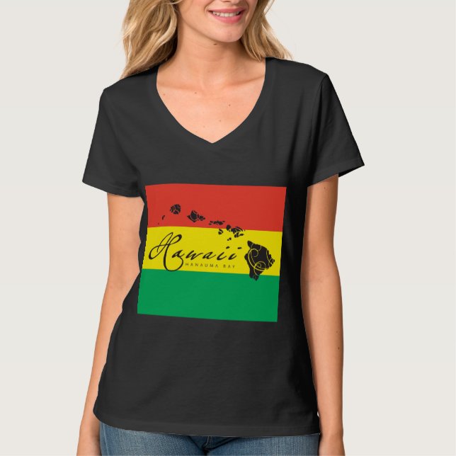 Camiseta Hawaii Island Reggae Flag (Frente)