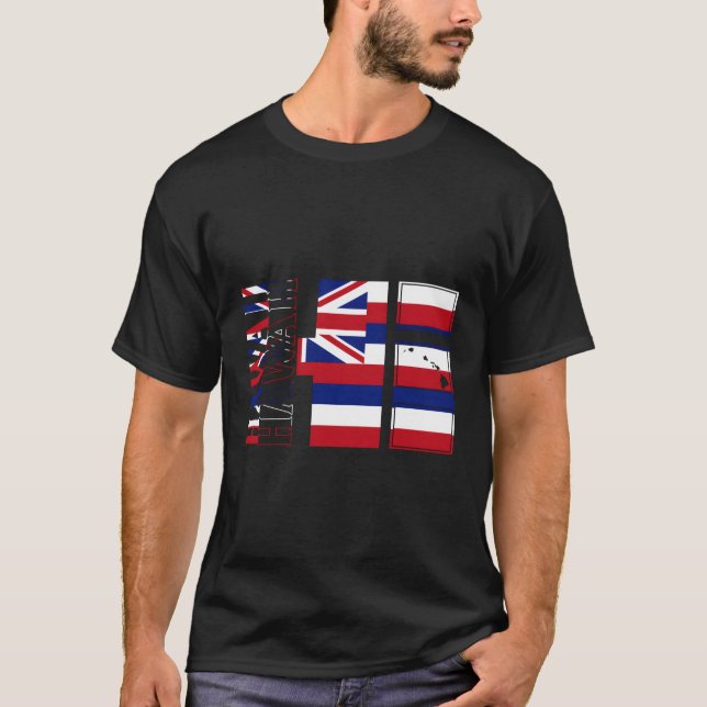 Camiseta Hawaii Islands Hawaii Flag Map Hawaii State Vacati (Frente)