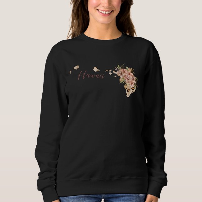 Camiseta Hawaii Leopard Pattern Map Leo State Of Hawaii (Frente)
