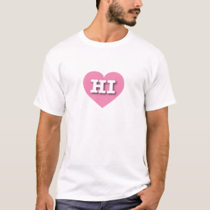 Camiseta Hawaii Pink Heart - Eu amo HI