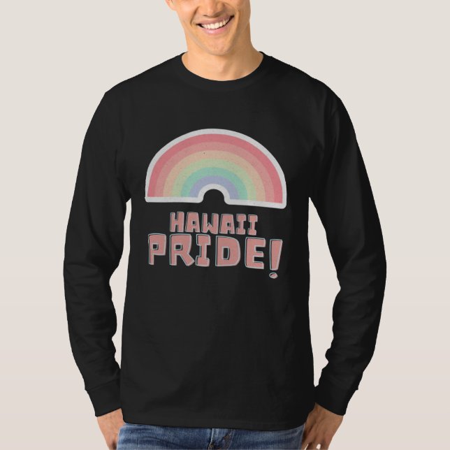 Camiseta Hawaii Pride LGBTQ Cute Rainbow Minimalist Pride (Frente)