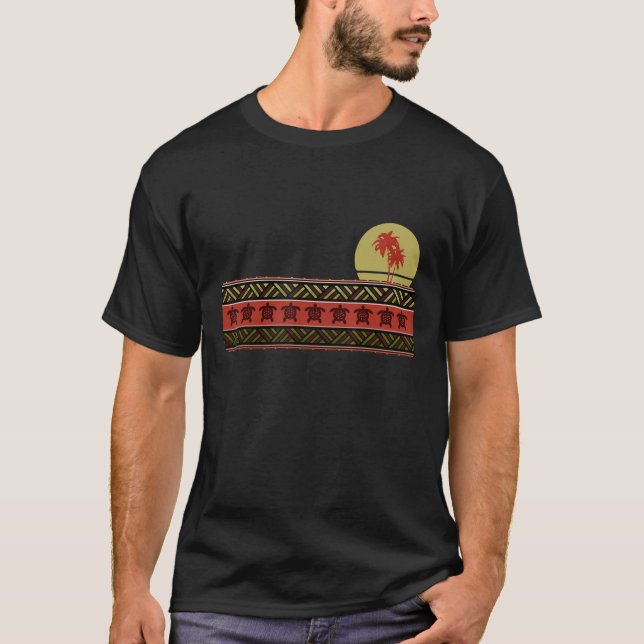 Camiseta Hawaii Sea Turtle Maori Tribal New Zelândia Polyne (Frente)