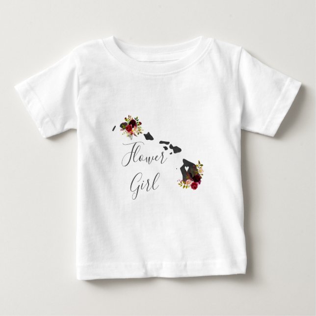 Camiseta Hawaii State Destination Wedding Flower Girl (Frente)