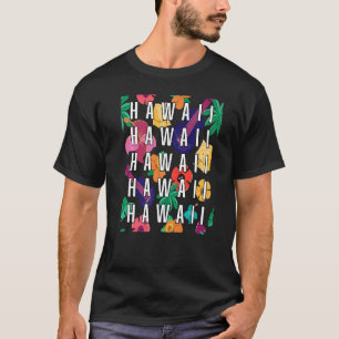 Camiseta Hawaii State Retro Vintage afligiu o Havaí