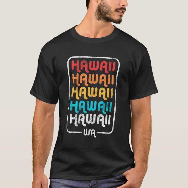 Camiseta Hawaii State Vintage 1970'S Retro (Frente)