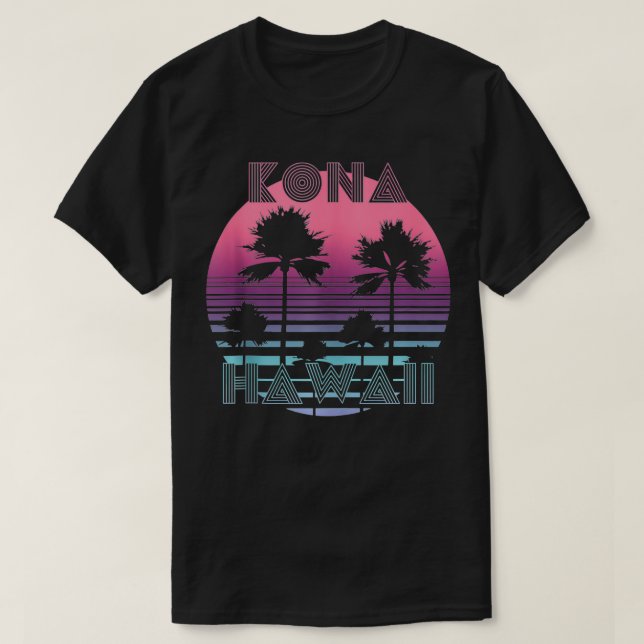 Camiseta Hawaii Sunset Sun Surf Throwback Retro 80s (Frente do Design)