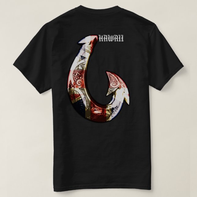 Camiseta Hawaii Tribal Hook HIFlag (Verso do Design)