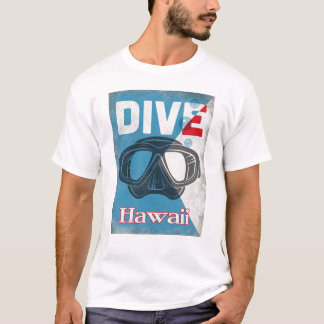 Camiseta Hawaii Vintage Scuba Diving Máscara