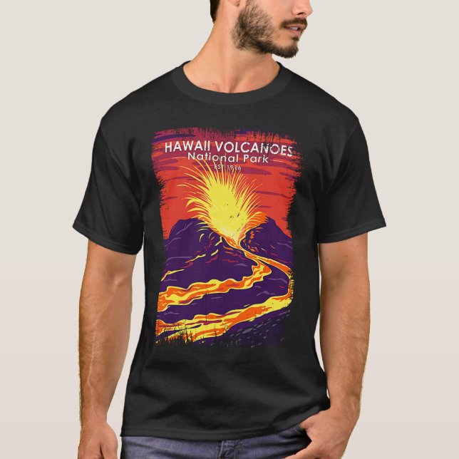 Camiseta Hawaii Volcanoes National Park Vintage Grunge (Frente)